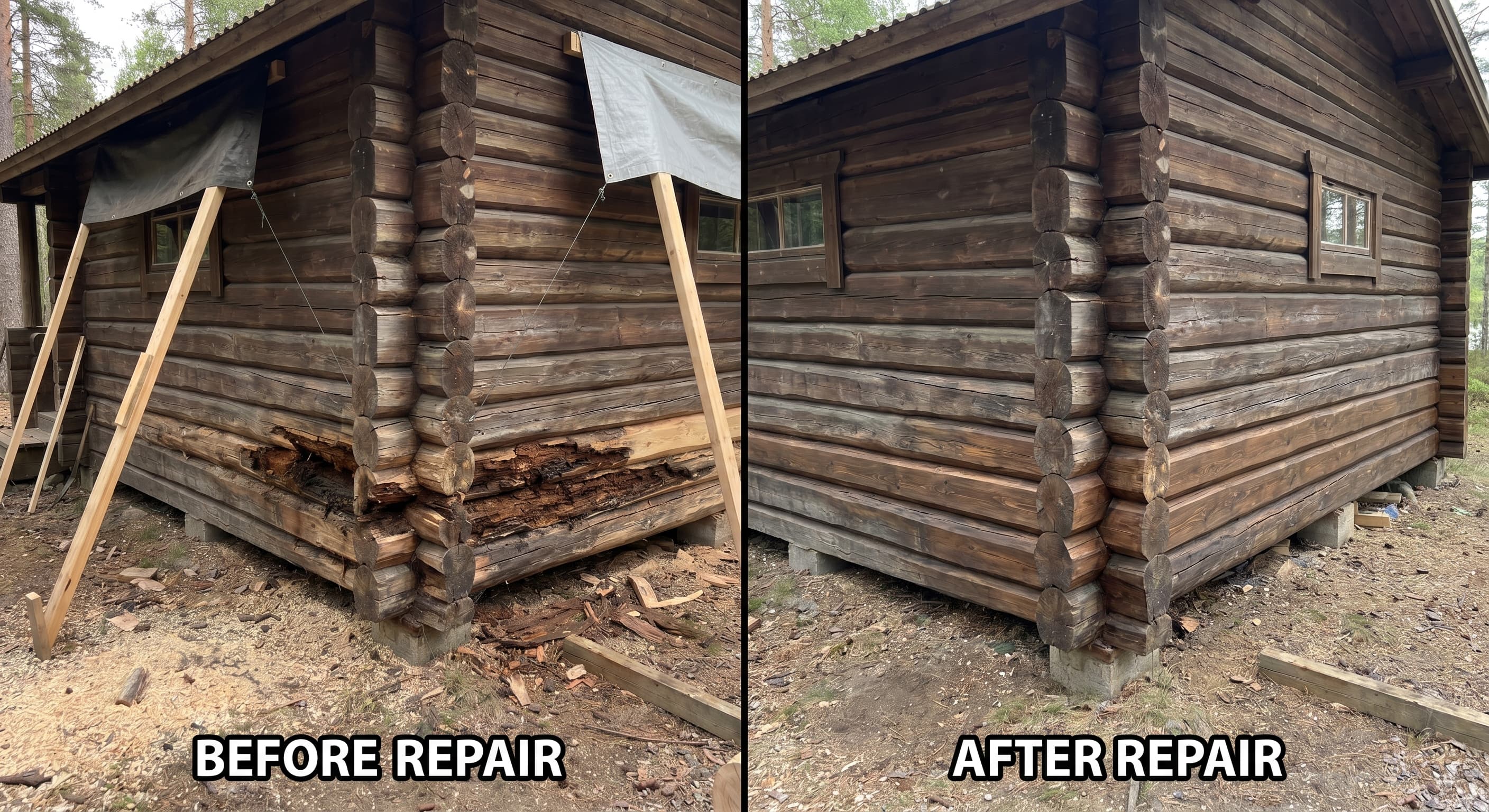 Corner rot removed, fresh timber matched to profile
